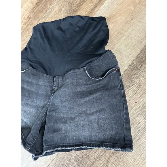 Isabel Maternity Midi Short‎ Size 12 Black Full Panel 4" Inseam - Picture 2 of 8